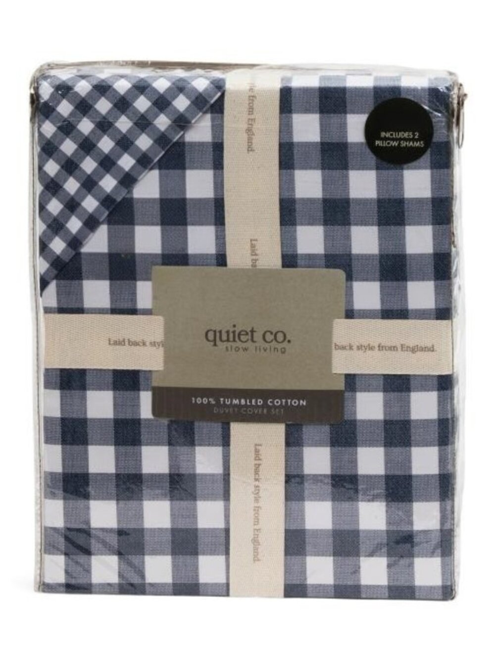 QUIET CO Cotton Gingham Duvet Set